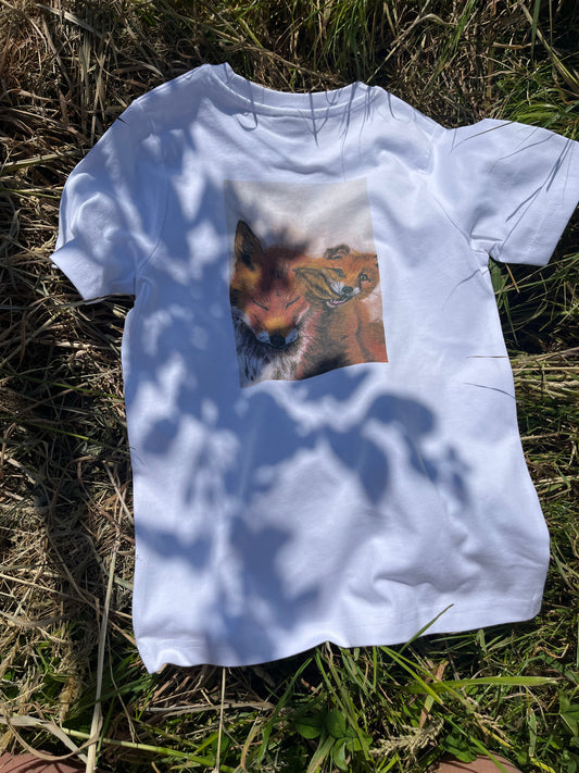 Tee shirt ENFANT Allez Maman bon...d'accord, Renarde et son renardeau (Vulpes vulpes)