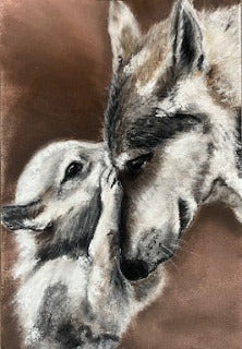 Maman, Louve et son louveteau (Canis lupus)