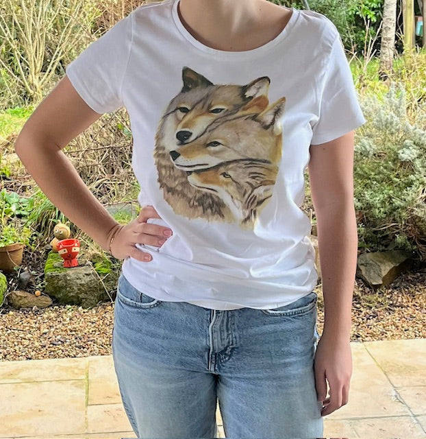Tee shirt FEMME Une famille, LOUPS (Canis lupus)