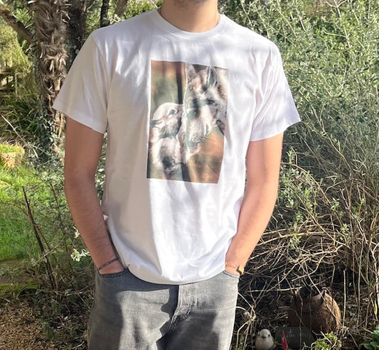 Tee shirt HOMME  Maman, Louve et son louveteau (Canis lupus)