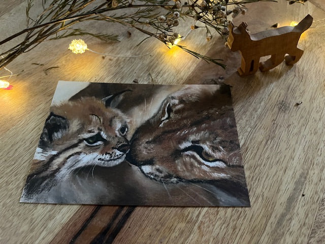 Amour, Lynx et son petit (Lynx lynx)
