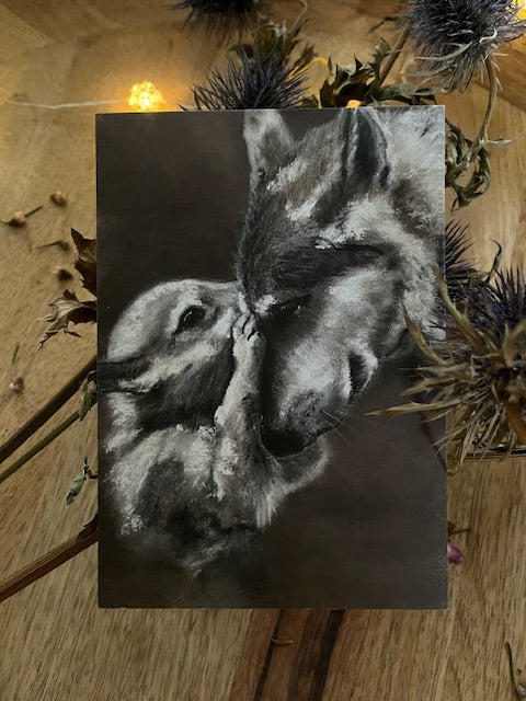 Maman, Louve et son louveteau (Canis lupus)