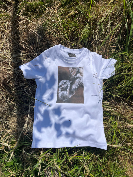 Tee shirt ENFANT  Maman, Louve et son louveteau (Canis lupus)