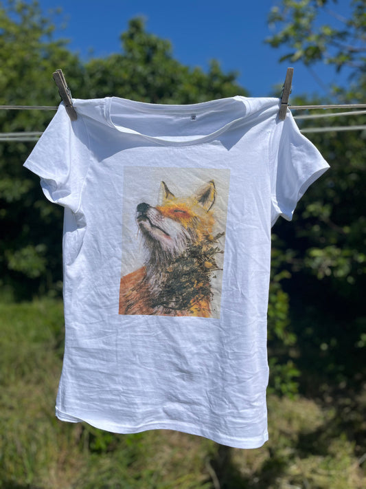 Tee shirt FEMME Sentir le soleil te réchauffer, Renard (Vulpes vulpes)